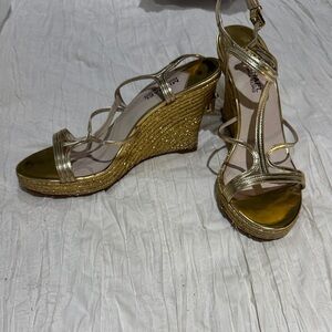 Michael Kors Gold Strappy Wedges